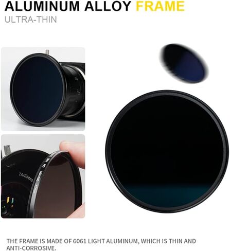 7artisans ND Filter Ultra Slim Multi-Coated HD Optical Glass Aluminum Alloy Frame Neutral Density Filter ND8 ND64 ND1000 for Choice (77mm, ND1000) in Saudi Arabia