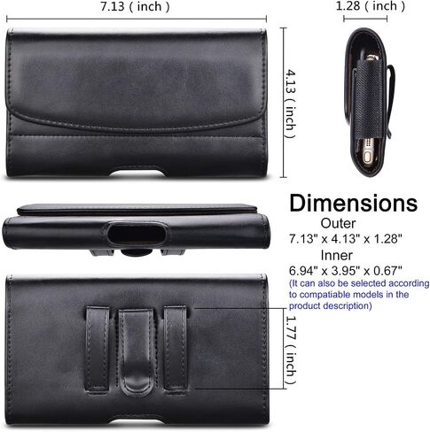 Tiflook Phone Holster for Samsung Galaxy S23 S22 S21 Ultra S20 FE S10 S9+ S8+ Note 20 Note 10 Plus A12 A32 A52 A02S A11 A21 A51 A71 PU Leather Cell Phone Pouch with Belt Clip Loop Card Holder,Black in Saudi Arabia