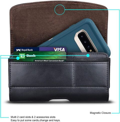 Tiflook Phone Holster for Samsung Galaxy S23 S22 S21 Ultra S20 FE S10 S9+ S8+ Note 20 Note 10 Plus A12 A32 A52 A02S A11 A21 A51 A71 PU Leather Cell Phone Pouch with Belt Clip Loop Card Holder,Black in Saudi Arabia