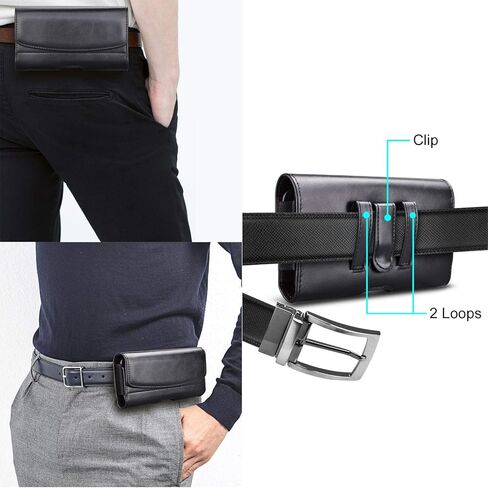 Tiflook Phone Holster for Samsung Galaxy S23 S22 S21 Ultra S20 FE S10 S9+ S8+ Note 20 Note 10 Plus A12 A32 A52 A02S A11 A21 A51 A71 PU Leather Cell Phone Pouch with Belt Clip Loop Card Holder,Black in Saudi Arabia