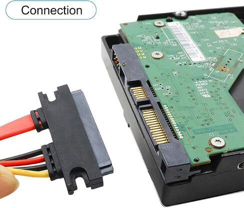 DKARDU 2 Pack SATA 22 Pin Serial ATA Data and Power Combo Cable، 4 Pin IDE LP4 كابل الطاقة + 22 Pin SATA إلى 7Pin Serial ATA Cable لمحرك الأقراص الصلبة SDD HDD 30 سم 12 بوصة in Saudi Arabia