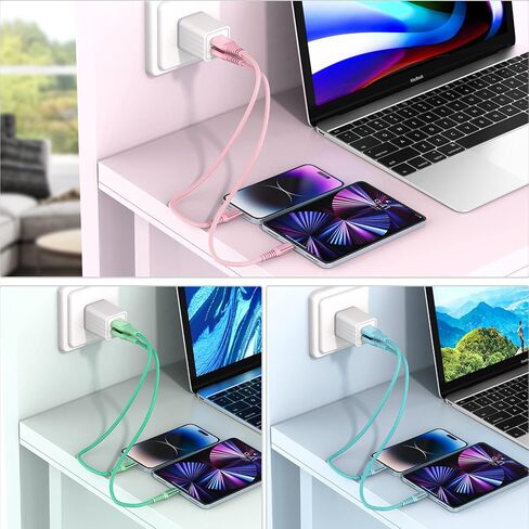 [Apple MFi Certified] iPhone Charger Fast Charging, 3Pack 8Inch Short Lightning Cable USB to Lightning Fast Charging Nylon Braided Cord Data Sync for iPhone 14 13 12 11 XR XS X 8 7 6 Airpods PowerBank in Kuwait