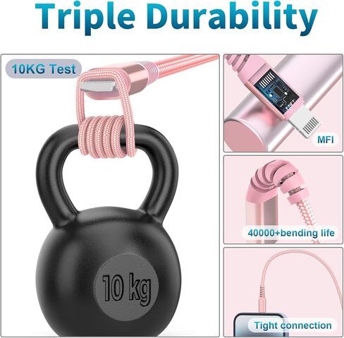 [Apple MFi Certified] iPhone Charger Fast Charging, 3Pack 8Inch Short Lightning Cable USB to Lightning Fast Charging Nylon Braided Cord Data Sync for iPhone 14 13 12 11 XR XS X 8 7 6 Airpods PowerBank in Kuwait