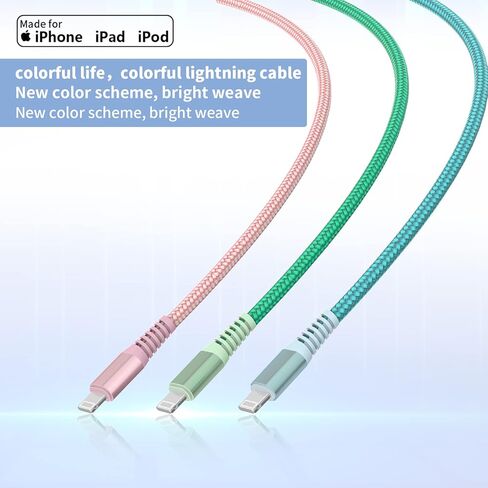 [Apple MFi Certified] iPhone Charger Fast Charging, 3Pack 8Inch Short Lightning Cable USB to Lightning Fast Charging Nylon Braided Cord Data Sync for iPhone 14 13 12 11 XR XS X 8 7 6 Airpods PowerBank in Kuwait