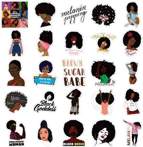 50 قطعة من ملصقات Black Girl Magic، ملصقات فتاة سوداء للمخططين والمجلات، ملصقات الميلانين للفتيات، ملصقات نسائية سوداء من الفينيل لأجهزة الكمبيوتر المحمول وزجاجة المياه ولوح التزلج in Kuwait