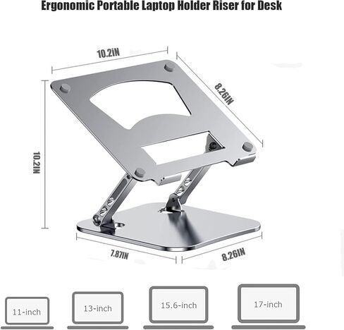 Easegain Laptop Stand, Adjustable Laptop Stand for Desk, Aluminum Laptop Stand with Heat-Vent and Adjustable,Laptop Stand for MacBook,Air, Pro, Lenovo,Dell, XPS More 10-17" Laptop in Kuwait