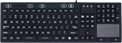 لوحة مفاتيح بإضاءة خلفية LED من DSI مع لوحة لمس IP68 سيليكون مقاوم للماء JH-IKB110BL، أسود in Kuwait