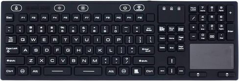 لوحة مفاتيح بإضاءة خلفية LED من DSI مع لوحة لمس IP68 سيليكون مقاوم للماء JH-IKB110BL، أسود in Kuwait