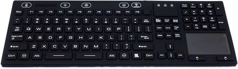 لوحة مفاتيح بإضاءة خلفية LED من DSI مع لوحة لمس IP68 سيليكون مقاوم للماء JH-IKB110BL، أسود in Kuwait