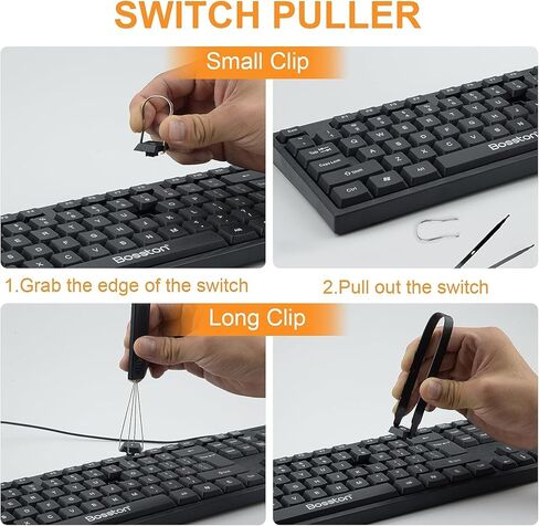 7 قطع من أداة سحب غطاء المفاتيح، مزيل غطاء المفاتيح مع ملاقط غطاء المفاتيح للوحة المفاتيح الميكانيكية القابلة للتبديل السريع، وأدوات تنظيف لوحات المفاتيح in Kuwait