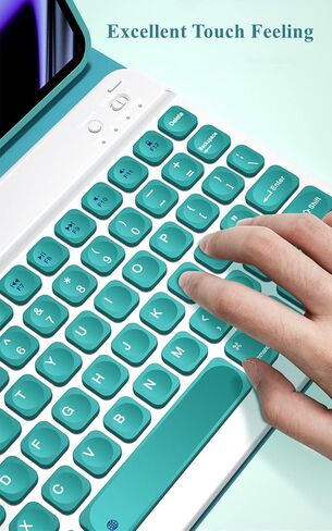 AnMengXinLing iPad Pro 11 2022/2021/2020 Keyboard Case, iPad Pro 11 4th/3rd/2nd Generation Case with Keyboard and Pencil Holder Magnetically Detachable Wireless Bluetooth Keyboard,Teal in Kuwait