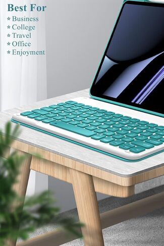 AnMengXinLing iPad Pro 11 2022/2021/2020 Keyboard Case, iPad Pro 11 4th/3rd/2nd Generation Case with Keyboard and Pencil Holder Magnetically Detachable Wireless Bluetooth Keyboard,Teal in Kuwait