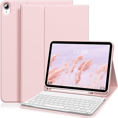 حافظة SQBEBS مع لوحة مفاتيح لجهاز iPad الجيل العاشر 10.9 بوصة، لوحة مفاتيح بلوتوث قابلة للفصل، غطاء لوحة مفاتيح قابل للطي مع حامل قلم لجهاز iPad 10.9 2022، أزرق فاتح in Kuwait