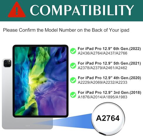 حافظة لوحة المفاتيح Lucset لجهاز iPad Pro 12.9 بوصة الجيل السادس والخامس والرابع الثالث، لوحة مفاتيح لاسلكية قابلة للفصل بإضاءة خلفية 7 ألوان، غطاء نحيف قابل للطي ذكي قابل للدوران 360 درجة مع حامل أقلام، أزرق مخضر in Kuwait