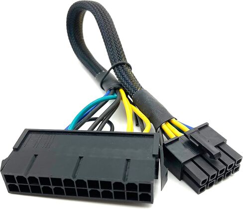 كيبل محول وحدة امداد الطاقة ايه تي اكس 24 دبوس الى 10 دبابيس مع غلاف مجدول، متوافق مع اللوحات الام والخوادم من يوكيتي، 12 انش (30 سم) in Kuwait