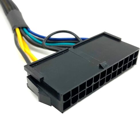 كيبل محول وحدة امداد الطاقة ايه تي اكس 24 دبوس الى 10 دبابيس مع غلاف مجدول، متوافق مع اللوحات الام والخوادم من يوكيتي، 12 انش (30 سم) in Kuwait