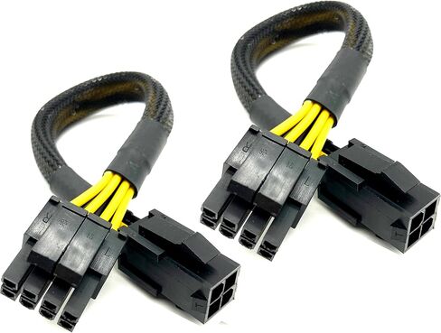 ATX 4-Pin Female to CPU 8(4+4) Pin Male Power Extension Cable for Motherboard (2 Pieces) in Kuwait