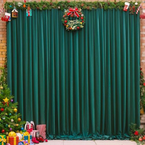 8x10FT Red Backdrop Curtains for Wedding Parties, Wrinkle Free Polyester Photo Backdrop Drapes for Birthday Baby Shower Photography Stage Background Stand Decorations 4x10ft,2 Panels in Saudi Arabia