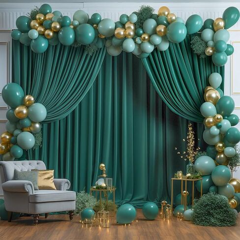 8x10FT Red Backdrop Curtains for Wedding Parties, Wrinkle Free Polyester Photo Backdrop Drapes for Birthday Baby Shower Photography Stage Background Stand Decorations 4x10ft,2 Panels in Saudi Arabia