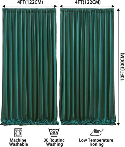 8x10FT Red Backdrop Curtains for Wedding Parties, Wrinkle Free Polyester Photo Backdrop Drapes for Birthday Baby Shower Photography Stage Background Stand Decorations 4x10ft,2 Panels in Saudi Arabia