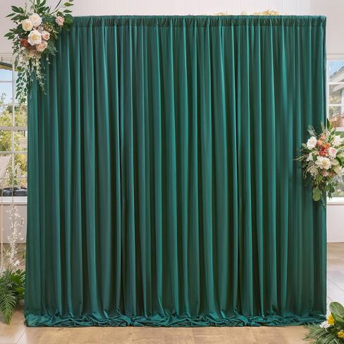 8x10FT Red Backdrop Curtains for Wedding Parties, Wrinkle Free Polyester Photo Backdrop Drapes for Birthday Baby Shower Photography Stage Background Stand Decorations 4x10ft,2 Panels in Saudi Arabia
