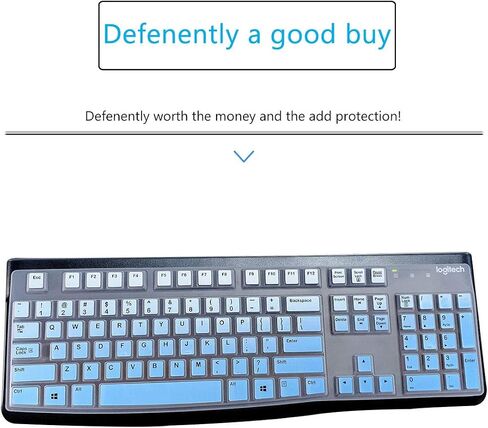 Silicone Keyboard Cover for Logitech K120 & MK120 Ergonomic Desktop USB Wired Keyboard, Logitech K120 & MK120 Keyboard Protective Skin US Layout (NOT Fit Other Model) -Black in Kuwait