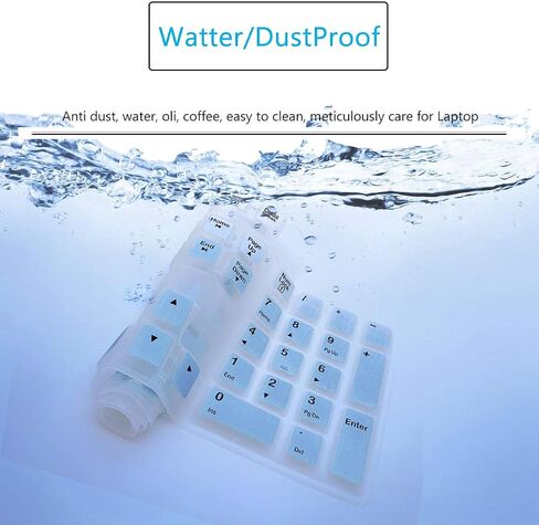 Silicone Keyboard Cover for Logitech K120 & MK120 Ergonomic Desktop USB Wired Keyboard, Logitech K120 & MK120 Keyboard Protective Skin US Layout (NOT Fit Other Model) -Black in Kuwait