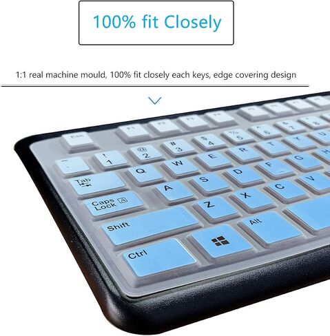 Silicone Keyboard Cover for Logitech K120 & MK120 Ergonomic Desktop USB Wired Keyboard, Logitech K120 & MK120 Keyboard Protective Skin US Layout (NOT Fit Other Model) -Black in Kuwait