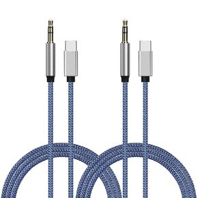 YEAOI 2-Pack Car Aux Cord for iPhone 15/15 Plus/15 Pro/15 Pro Max، USB C إلى 3.5 ملم جاك محول الصوت، 3.3 قدم in Kuwait