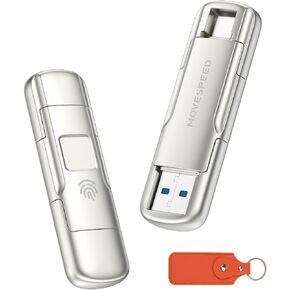 موف سبيد ذاكرة فلاش USB 3.2 بسعة 512 جيجا بايت 520 ميجابايت/ثانية AES256 مع تشفير بصمات الاصابع نوع C USB الجيل الثاني in Kuwait