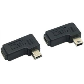 Cablecc 2PCS 90 درجة اليسار واليمين بزاوية البسيطة USB 5 دبوس ذكر إلى أنثى تمديد محول in Kuwait