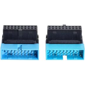 CY Adapter 2pcs/lot Up & Down Angled USB 2.0 10Pin 9Pin Male to Female Extension Adapter 90 Degree