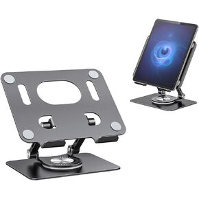 JOIOT Tablet Stand, Swivel Tablet Stand with 360 Rotating Base, Adjustable Tablet Holder for Drawing, Compatible with iPad Pro/Air/Mini and More (Black) in Kuwait