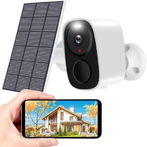 كاميرا مراقبة Heegomn 1080P لاسلكية في الهواء الطلق مع كشف الحركة، أضواء كاشفة/إنذار صفارات الإنذار، رؤية ليلية ملونة، محادثة ثنائية الاتجاه، كاميرا واي فاي تعمل ببطارية تخزين SD/سحابية مقاومة للماء in Kuwait