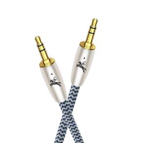 Impeto Audiophile Stereo Audio Aux Cable for Car Speaker 3.5mm Male to Male, Cotton Braided Gold Plated Copper Housing 1/8-inch Jack Auxiliary Cord IMP-2204 (1.6ft/0.5m)