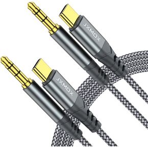 جيه اكس موكس كيبل USB C الى مقبس صوت AUX 3.5 ملم (4 اقدام)، سلك ستيريو للسيارة من النوع C الى 3.5 ملم متوافق مع ايفون 15 برو ماكس 15 بلس، سامسونج جالاكسي S23 S22 S21 S20 نوت 20، بكسل 4 5 XL، ايباد برو in Kuwait