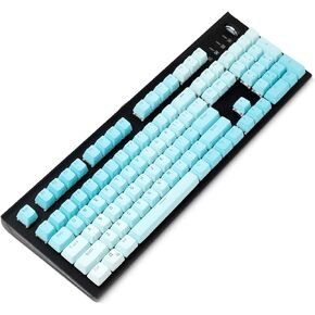 YMDK Double Shot 104 Dyed PBT Shine Through Keyset OEM Profile Keycap Set for Cherry MX Switches Mechanical Keyboard 104 87 61,Sunset Gradient (Only Keycap)