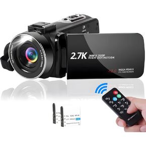 كاميرا فيديو SPPRANDOM 2.7K 30MP، شاشة لمس 3.0 بوصة، كاميرا رقمية تكبير 16X، كاميرا تسجيل فيديو، مسجل يوتيوب مع جهاز تحكم عن بعد، بطاريتان in Kuwait