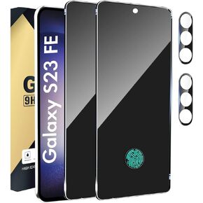 CWQZGUF 2+2 واقي شاشة للخصوصية لهاتف Galaxy S23 FE - عبوتان من فيلم الخصوصية + عبوتين من عدسات الكاميرا من الزجاج المقسى، خالٍ من الفقاعات عالية الوضوح، حماية ضد التجسس لهاتف Samsung S23 FE 5G in Kuwait