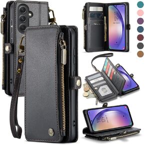 Defencase for Samsung Galaxy A54 5G Case, 【RFID Blocking】 for Samsung A54 5G Case Wallet for Women Men, PU Leather Magnetic Flip Strap Zipper Card Holder Wallet Phone Case for Galaxy A54 5G, Purple in Saudi Arabia