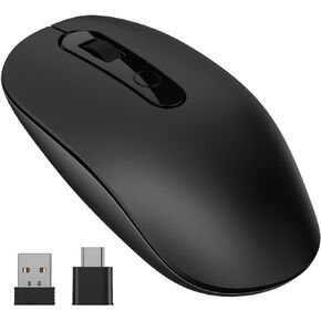 VssoPlor Type C Wireless Mouse, 2.4G USB C Wireless Mouse, Dual Mode Cordless Ergonomic Mouse with Nano USB and Type C Receiver for MacBook, Computer, Laptop and All Type C Devices in Kuwait