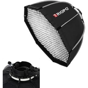 Triopo KX90 Soft Box 35.4in/90cm Softbox with Honeycomb Grid, Octagon Umbrella Photography Softbox for Godox V1 AD200Pro Round Head Flash Speedlite Speedlight Soft Box Light Diffuser