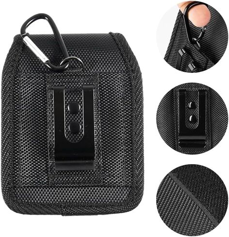 Case for Moto Razr+ / Razr 2023 / Galaxy Z Flip 5 4 3 Phone Case Black Balistic Nylon Leather Vertical Pouch [Belt Loop, Metal Clip, Magnetic Closure] for Samsung Z Flip 5 5G, Z Flip3 in Saudi Arabia