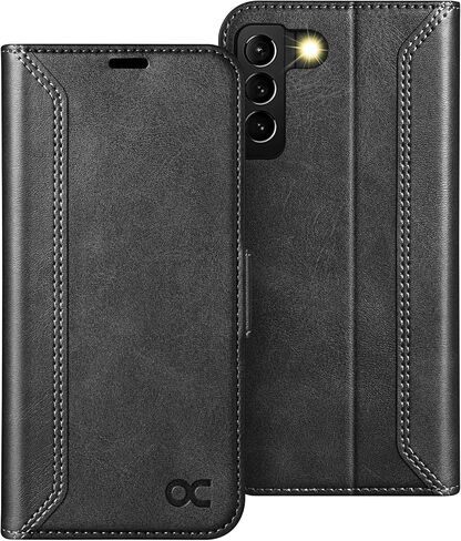 OCASE Compatible with Galaxy S22 5G Wallet Case, PU Leather Flip Folio Case with Card Holders RFID Blocking Kickstand [Shockproof TPU Inner Shell] Phone Cover 6.1 Inch (2022) - Black in Saudi Arabia