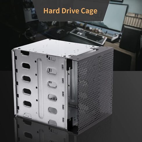 Hard Drive Cage, 5 Layers 3.5" Hard Drive Tray Rack Enclosure with Screws,Fits for Host Case Which CD-ROM Slot Inwall is Flat,Or Bracket Installation Type CD-ROM Slot(Size:for 3.5inch Hard Drives.) in Kuwait