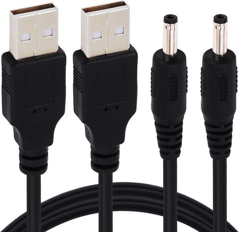 USB to DC Power Cord, [2 Pack] 0.25m USB 2.0 A Type Male to DC 5.5 x 2.1mm 5V Power Plug Connector Cable Power Charging Adapter (USB to DC 5.5 x 2.1mm) in Saudi Arabia