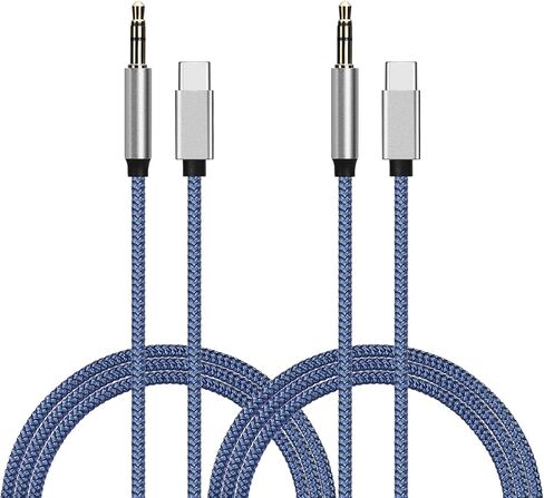 YEAOI 2-Pack Car Aux Cord for iPhone 15/15 Plus/15 Pro/15 Pro Max، USB C إلى 3.5 ملم جاك محول الصوت، 3.3 قدم in Kuwait