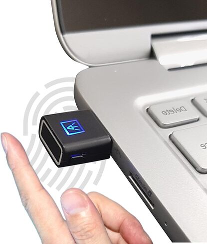 AUTHENTREND ATKey.Pro - مفتاح أمان معتمد من FIDO2، منافذ USB-C لمصادقة بصمات الأصابع، حماية الحسابات عبر الإنترنت: Windows، Linux، Mac OS، Google، Bank of America، Facebook، Twitter، Apple in Kuwait