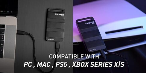 TEAMGROUP T-Force M200 Portable SSD 2TB USB3.2 Gen2x2 Type-C Read up to 1800MB/s Write up to 1500MB/s Compatible with PS5 & Xbox & Chrome OS T8FED9001T0C102 in Saudi Arabia