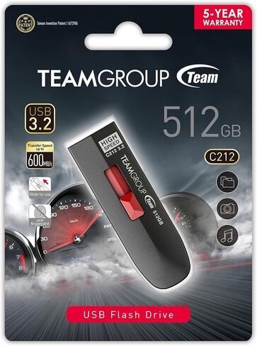TEAMGROUP C212 سرعة قصوى 256 جيجابايت 1000/800 ميجابايت/ثانية USB 3.2 Gen 2 محرك أقراص فلاش سهل الدفع والبول، عصا ذاكرة تخزين البيانات الخارجية متوافقة مع الكمبيوتر/الكمبيوتر المحمول/PS4 PS5 TC2123256GB01 in Saudi Arabia